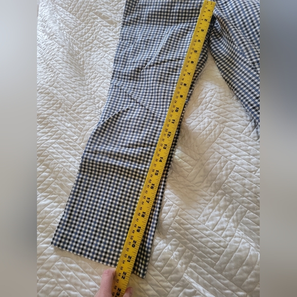 Crosby Prince Crop Flare Pants Blue Gingham Stretch Tailored Ankle Slim XS S - Picture 11 of 11